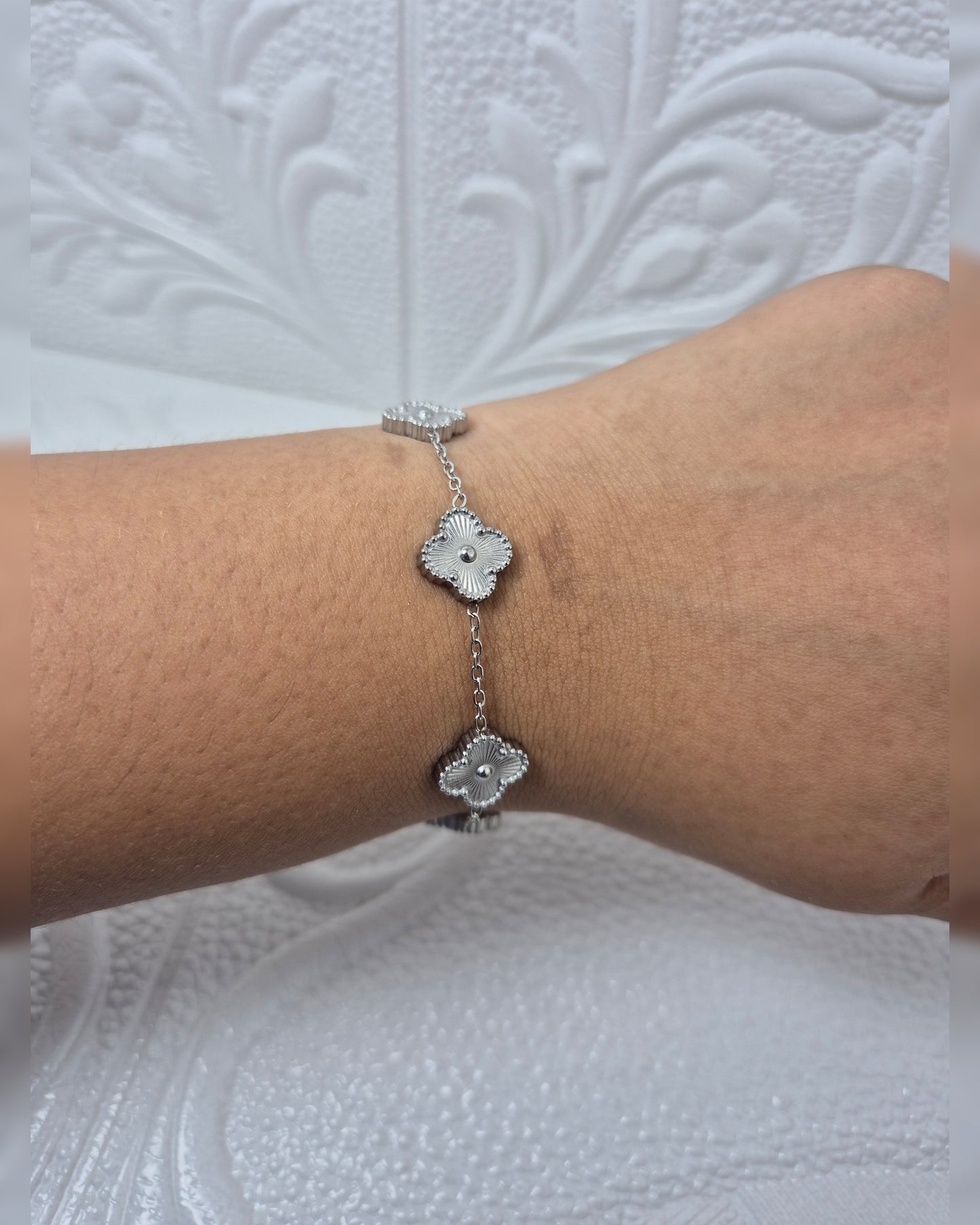 Pulsera Trebol Plateada
