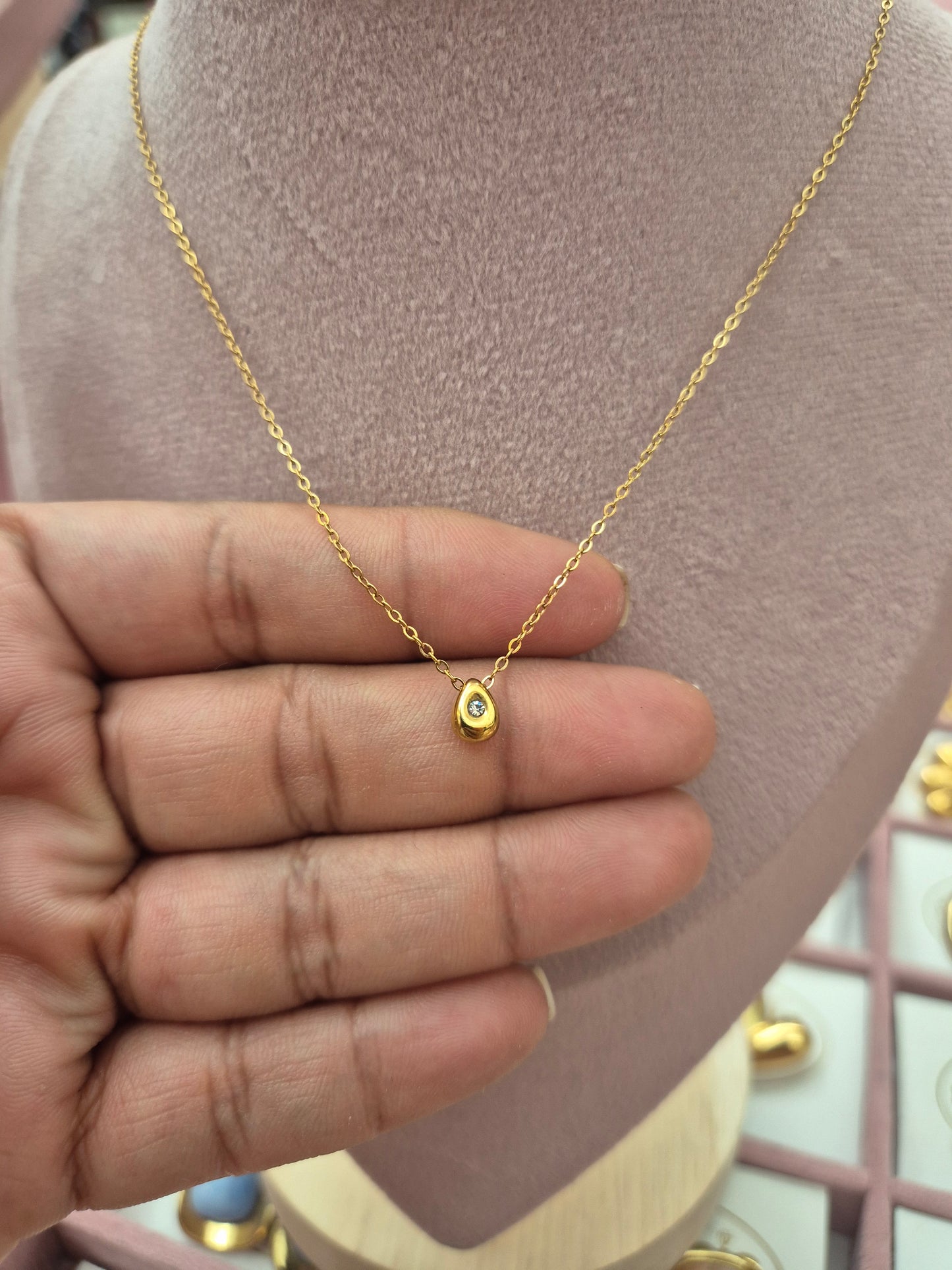 Cadena Mini Gota Zirconia