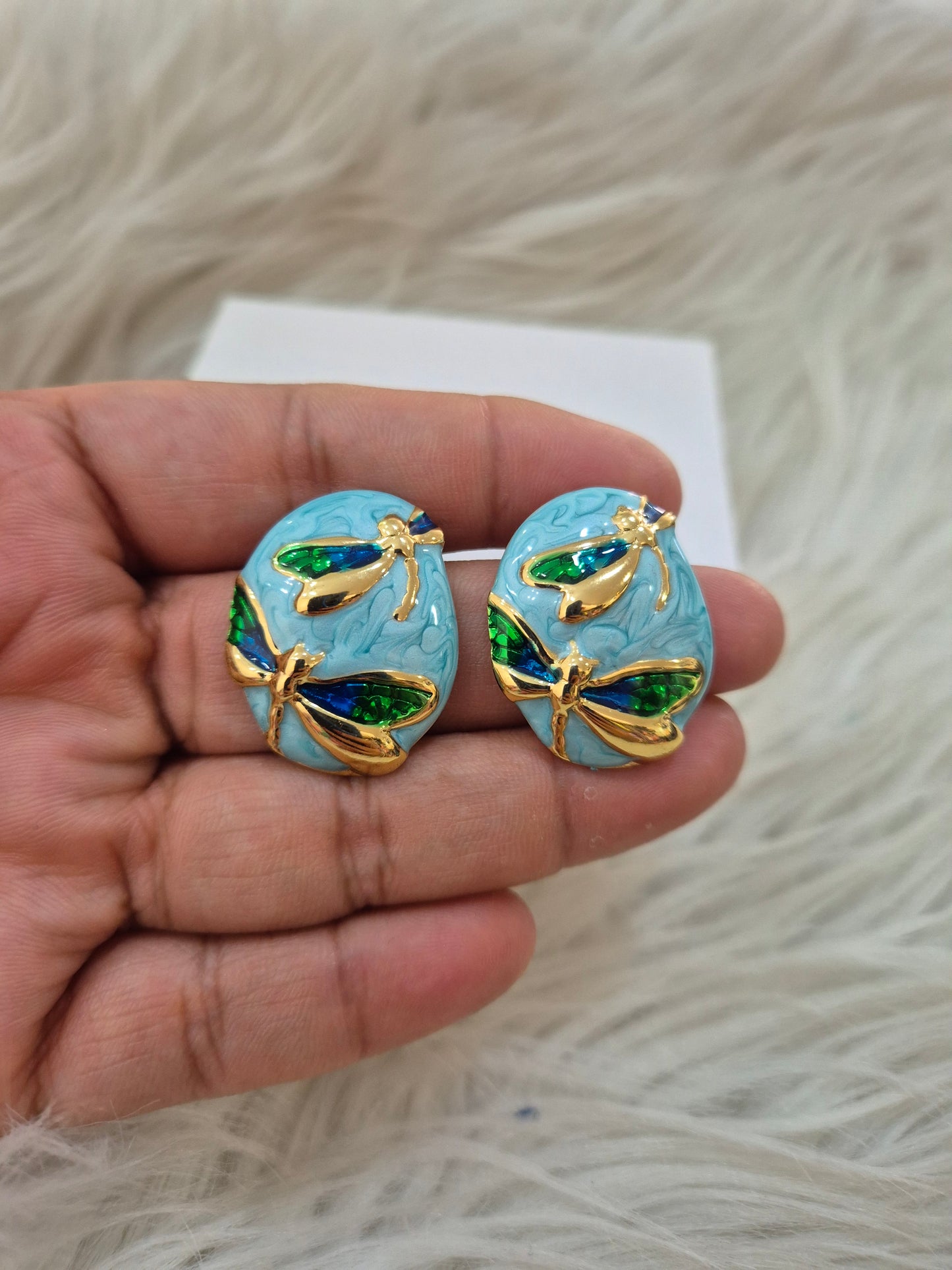 Aretes Libélula Azul