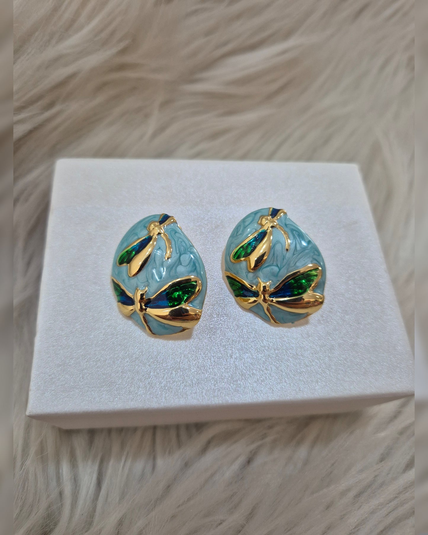 Aretes Libélula Azul