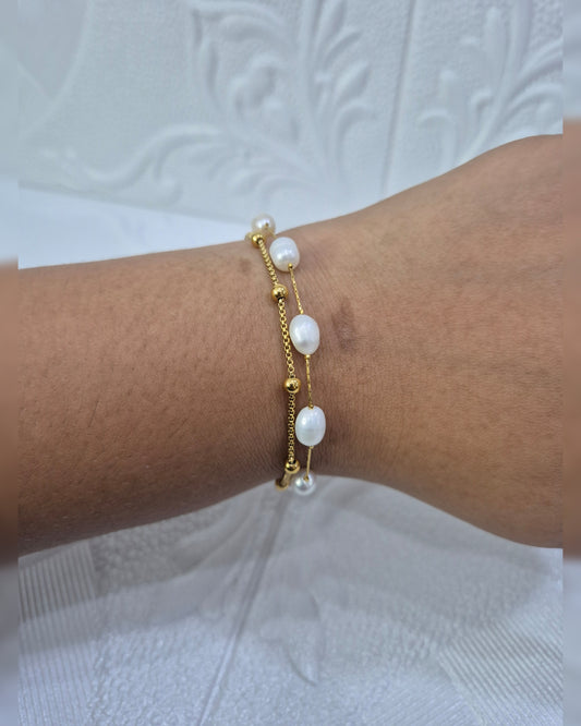 Doble Brazalet Perla