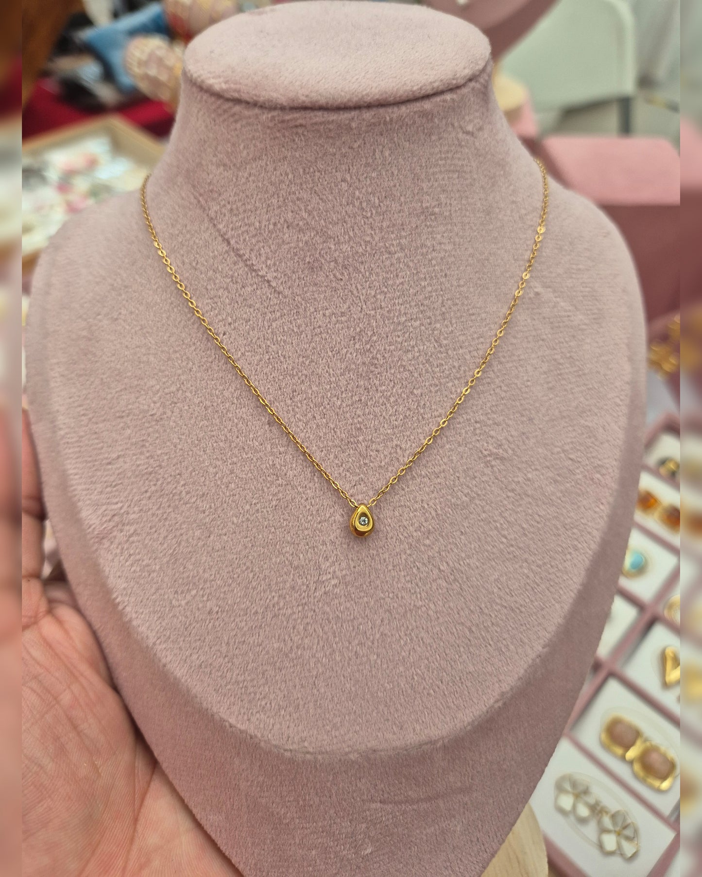 Cadena Mini Gota Zirconia