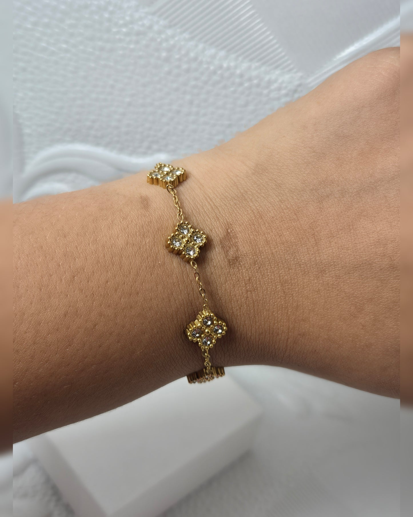 Pulsera Trebol Zirconia