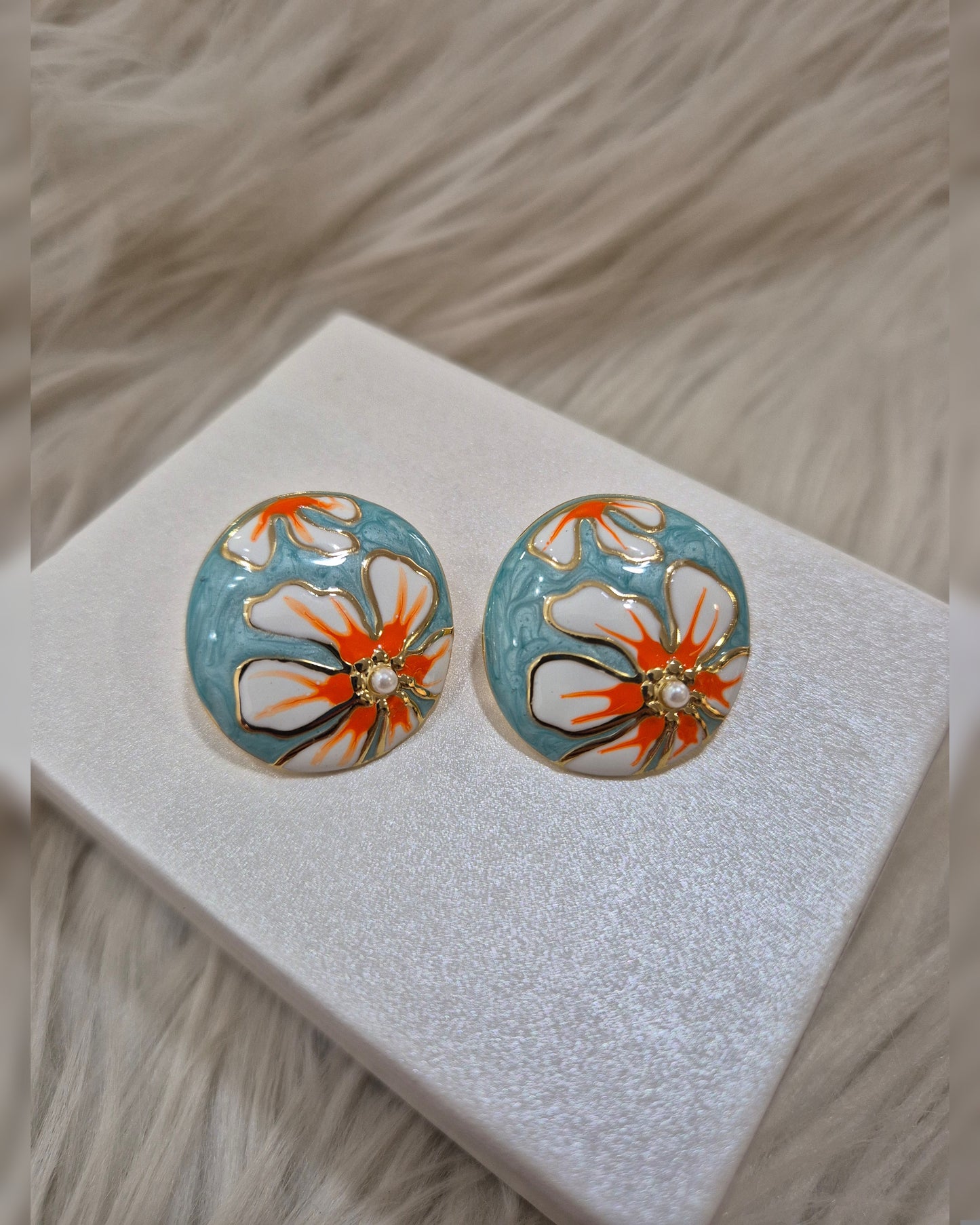 Arete Flor azul